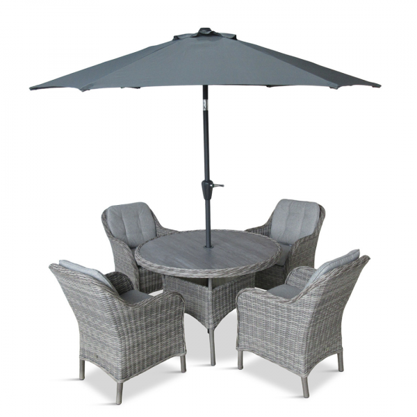 Corsica 4 Seat Dining Set WITH PARASOL