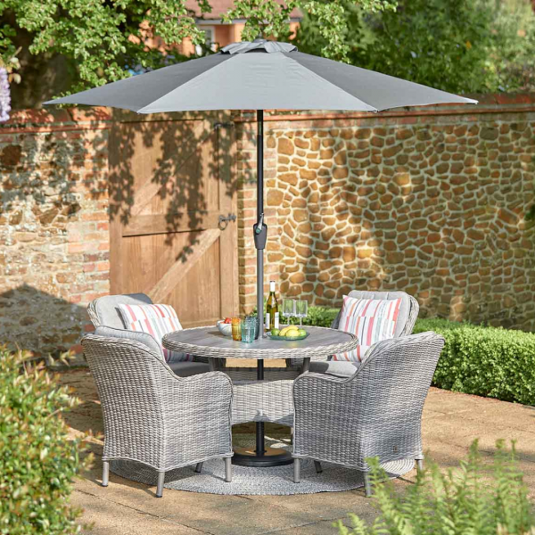 Corsica 4 Seat Dining Set WITH PARASOL - Image 2