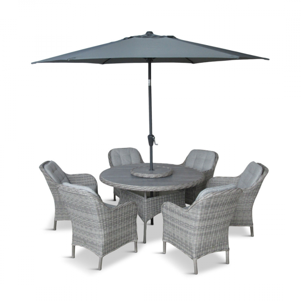 Corsica 6 Seat Dining Set WITH PARASOL