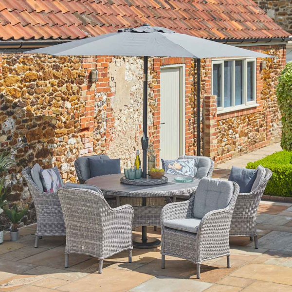 Corsica 6 Seat Dining Set WITH PARASOL - Image 2