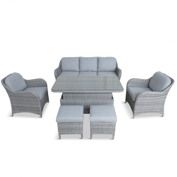 Corsica Lounge Dining Set with Adjustable Table