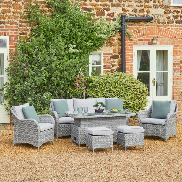Corsica Lounge Dining Set with Adjustable Table - Image 3