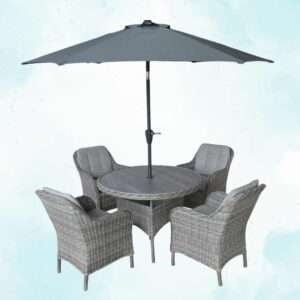 Corsica 4 Seat Dining Set WITH PARASOL