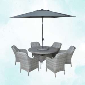 Corsica 6 Seat Dining Set WITH PARASOL
