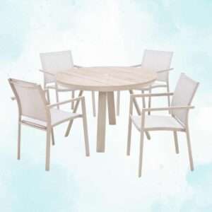 Urbanite 4 Seat Round Dinning Set with FREE Parasol